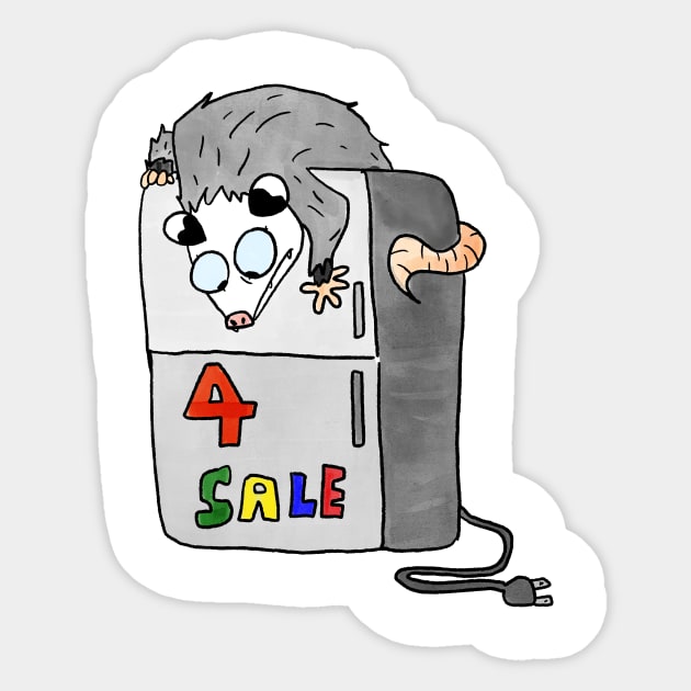 Fridge Possum Sticker by Hillopurkki
